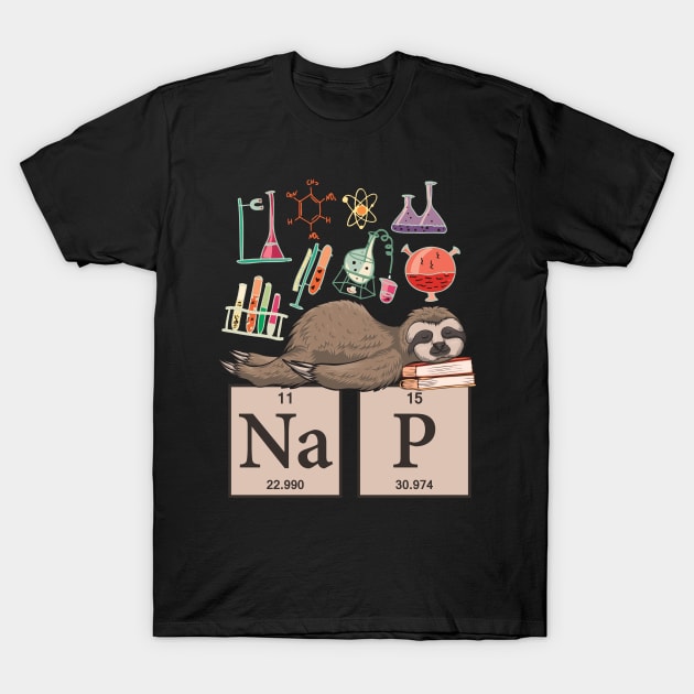 Funny Chemistry Sloth Art Gift T-Shirt by USProudness